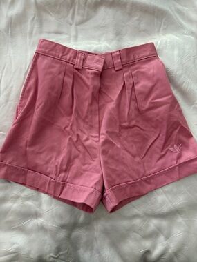 adidas Rose Pink High-Waist Pleated Women's Shorts